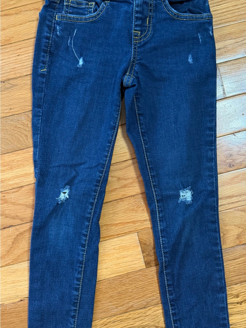 Cat & Jack Dark Indigo Skinny Jeans with Light Distressing